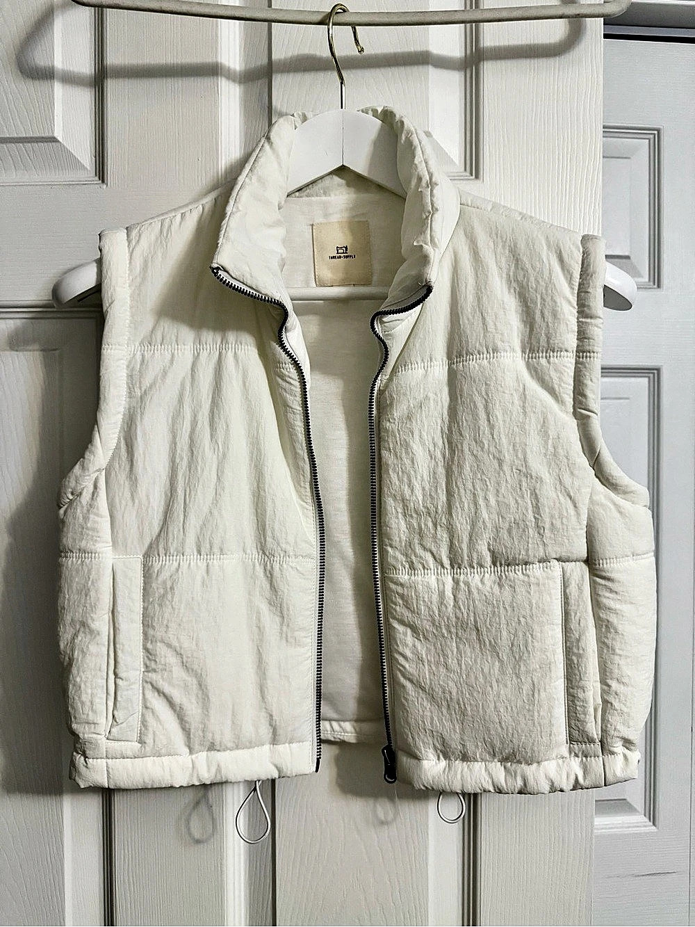 Thread & Supply Cropped Puffer Vest White XS